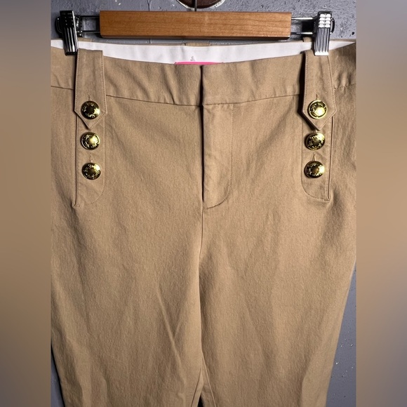 LILLY PULITZER 37" parrish bi-stretch crop flare pant in evening sand.  Size 12 - Picture 5 of 12